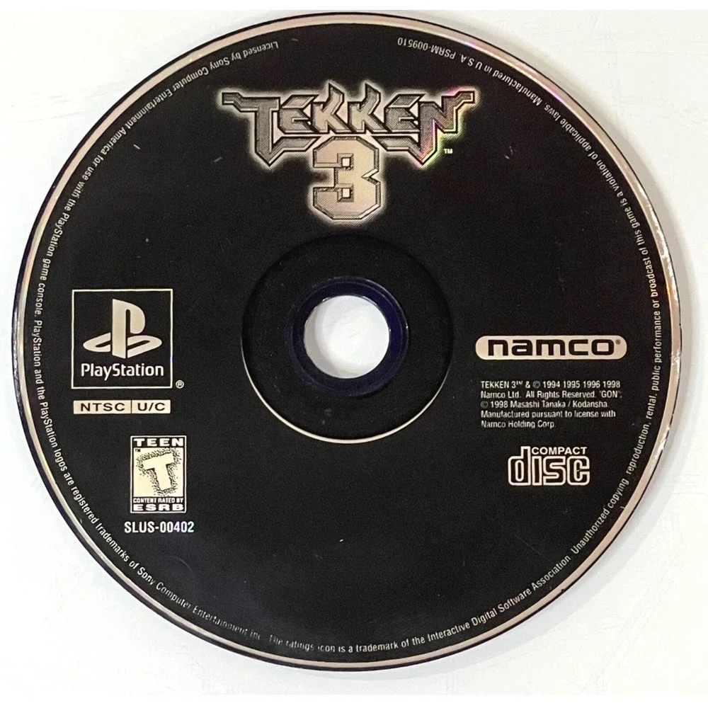 Tekken 3 Sony PlayStation 1 PS1 Namco Fighting Game Disc Only SLUS-00402 NTSC